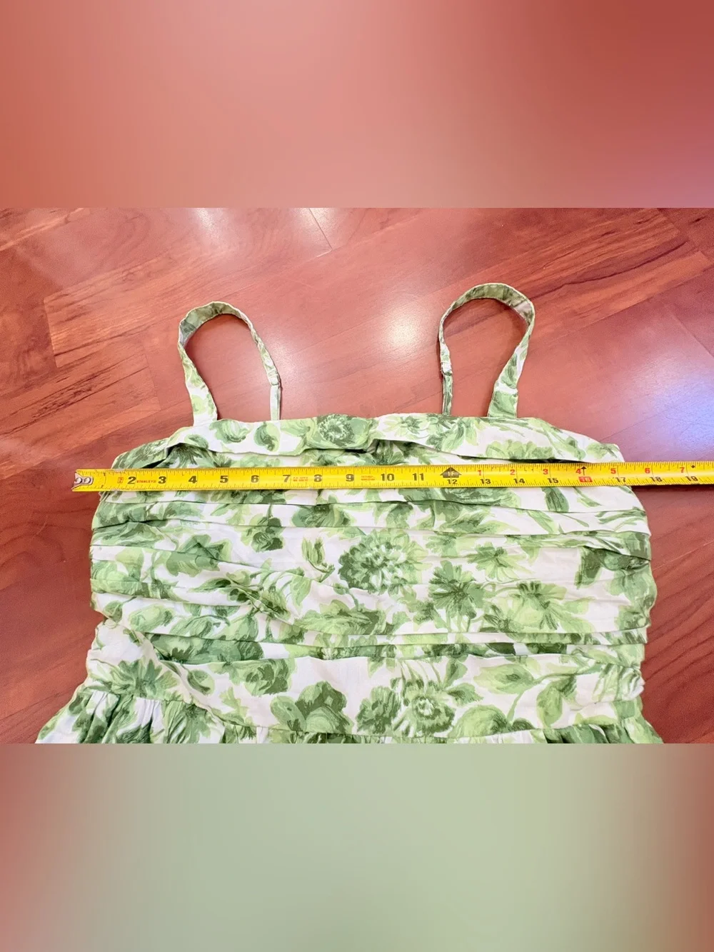 Abercrombie & Fitch White and Green Floral Maxi Dress